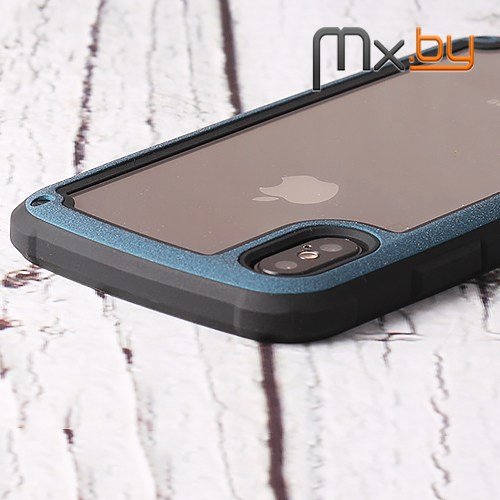 Чехол для iPhone X накладка (бампер) Do Luxury Case противоударный синий