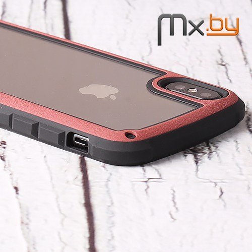Чехол для iPhone X накладка (бампер) Do Luxury Case противоударный красный