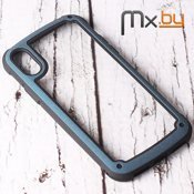 Чехол для iPhone X накладка (бампер) Do Luxury Case противоударный синий - фото