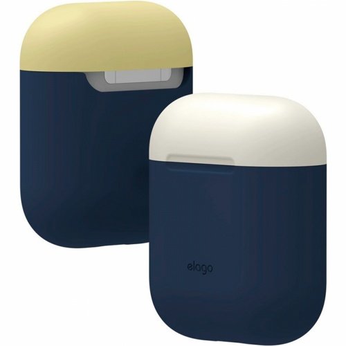 Чехол Elago Silicone Duo Case для AirPods с двумя сменными крышками (Синий)