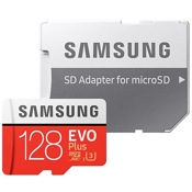 Карта памяти Samsung Evo Plus (2020) microSDXC 128Gb Class 10 UHS-1 Grade 3+ SD адаптер (MB-MC128HA/APC) - фото