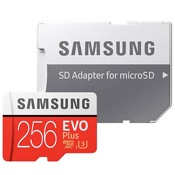 Карта памяти Samsung Evo Plus (2020) microSDXC 256Gb Class 10 UHS-1 Grade 3+ SD адаптер (MB-MC256HA/APC) - фото