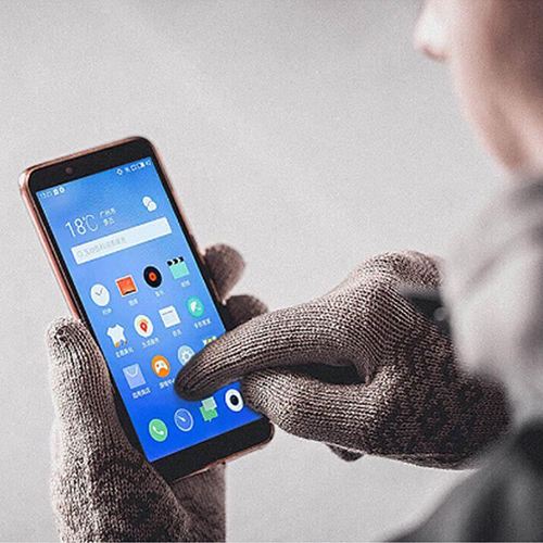 Перчатки для сенсорных экранов Xiaomi FO Touch Screen Warm Velvet Gloves (Бежевые) - фото3