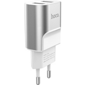 Зарядное устройство Hoco C47A 2 USB 2.1A Fast Charger (Серебро) - фото
