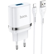 Зарядное устройство Hoco N1 Ardent 2.4A + кабель Lighting (Белый) - фото