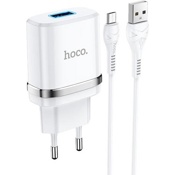 Зарядное устройство Hoco N1 Ardent 2.4A + кабель MicroUSB (Белый) - фото