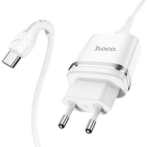 Зарядное устройство Hoco N1 Ardent 2.4A + кабель Type-С (Белый)