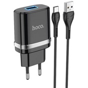 Зарядное устройство Hoco N1 Ardent 2.4A + кабель Type-С (Черный) - фото