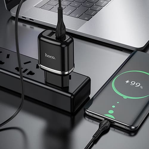 Зарядное устройство Hoco N4 2 USB 2.4A (Черный) - фото2