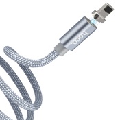 USB кабель магнитный Lightning Hoco U40A Magnetic Adsorption длина 1 метр серый - фото