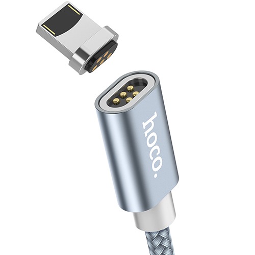 USB кабель магнитный Lightning Hoco U40A Magnetic Adsorption длина 1 метр серый  