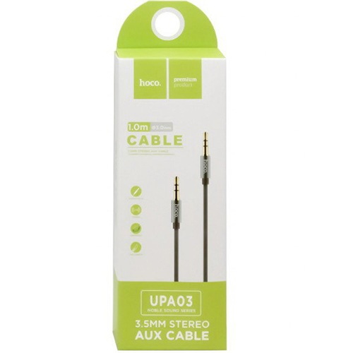 Аудио-кабель AUX Hoco Noble Sound Series с 3.5 Jack  на 3.5 Jack метр (Черный)