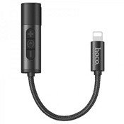 Аудио переходник для наушников 3.5 Mini Jack и зарядки Lightning для iPhone Hoco Tanco LS6 (Черный) - фото