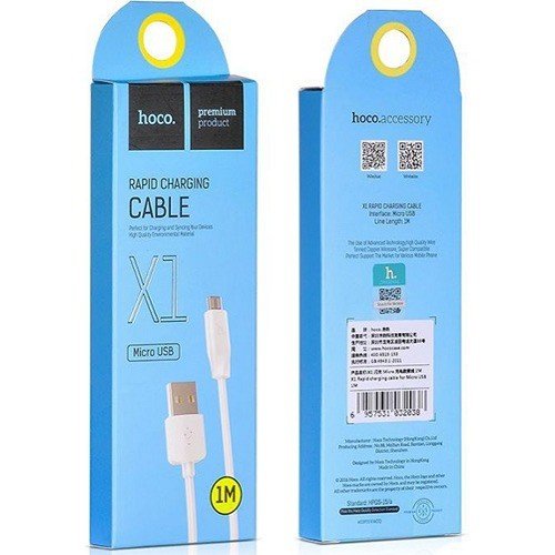 USB кабель Hoco X1 Rapid microUSB, длина 1 метр (Белый) - фото6
