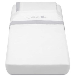 Комплект простыней САМ Set Lenzuola Teddy Grey G289 (Дизайн Тедди серый, белый/серый) - фото