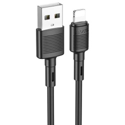 USB кабель Hoco X83 Victory Lightning, длина 1 метр (Черный) - фото