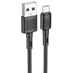 USB кабель Hoco X83 Victory MicroUSB, длина 1 метр (Черный) - фото