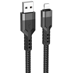 USB кабель Hoco U110 Lightning, длина 1,2 метра (Черный) - фото