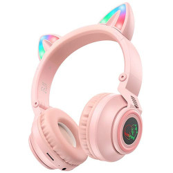 Наушники Borofone BO18 Cat Ear Розовые - фото