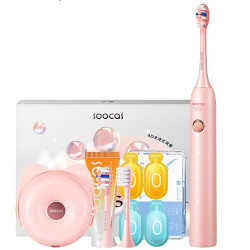 Электрическая зубная щетка Soocas D3 + Футляр c функцией UVC стерлизации + 2 насадки (Розовый) - фото
