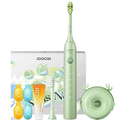 Электрическая зубная щетка Soocas D3 + Футляр c функцией UVC стерлизации + 2 насадки (Зеленый) - фото