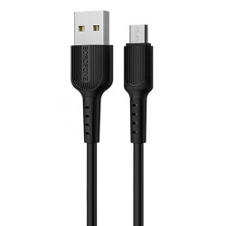 USB кабель Borofone BX16 MicroUSB, длина 1 метр (Черный) - фото