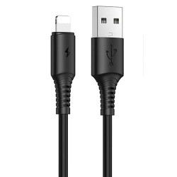 USB кабель Borofone BX47 Coolway Lightning, длина 1 метр (Черный) - фото