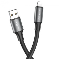 USB кабель Borofone BX82 Bountiful Lightning длина 1 метр (Черный) - фото