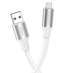 USB кабель Borofone BX82 Bountiful MicroUSB длина 1 метр (Белый) - фото