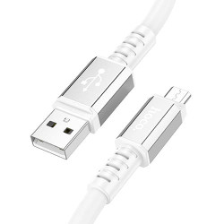 USB кабель Hoco X85 Strength MicroUSB, длина 1 метр (Белый) - фото