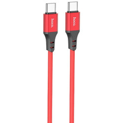 USB кабель Hoco X86 Spear Type-C to Type-C 60W, длина 1 метр (Красный) - фото
