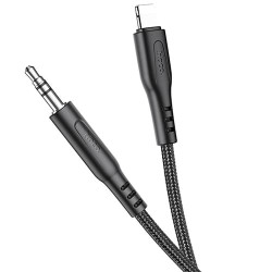 Аудио-кабель AUX c Lightning на 3.5mm Hoco UPA18 Черный - фото