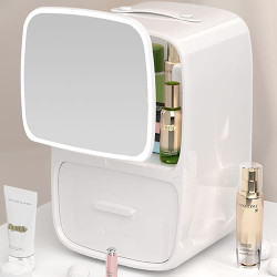 Холодильник для косметики с зеркалом MOYU Magic mirror 220V 18.8L HL-02M Белый - фото