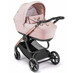 Детская коляска CAM Posh (2 в 1) ART965-T573+ART805T-V95S (Розовый c рамой цвета Розовое золото) - фото
