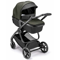 Детская коляска CAM Avant (2 в 1) ART968-T585+ART805T-V90S (Оливковый /черный c рамой цвета Матовый черный) - фото