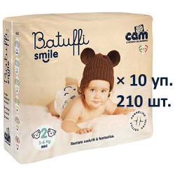 Подгузники CAM Batuffi Smile 2 Mini 3-6 кг (210 шт. - 10 уп.) - фото