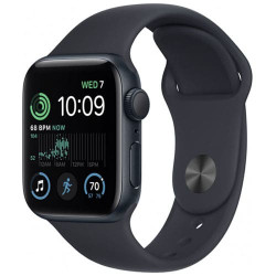 Умные часы Apple Watch SE 2 40 мм (алюминиевый корпус, спортивный силиконовый ремешок M/L) Полуночный/полуночный - фото