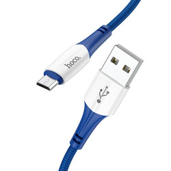USB кабель Hoco X70 Ferry microUSB, длина 1 метр Синий - фото