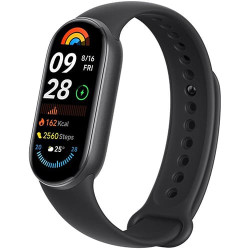 Фитнес-браслет Xiaomi Smart Band 9 (Международная версия) Черный, с черным силиконовым ремешком - фото