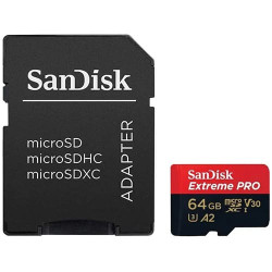 Карта памяти SanDisk Extreme PRO microSDXC SDSQXCU-064G-GN6MA 64GB (с адаптером) - фото