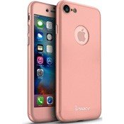 Чехол для iPhone 7 360° накладка (бампер) противоударный Ipaky Thin Fit + защитное стекло (розовое золото) - фото