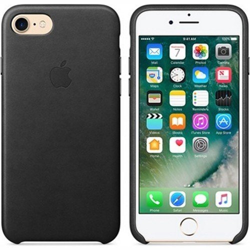 Чехол Apple Leather Case для iPhone 8 черный (original)