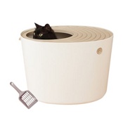 Туалет с совком для кошек IRIS Top Entry Cat Litter Box with Cat Litter Scoop (Белый) - фото