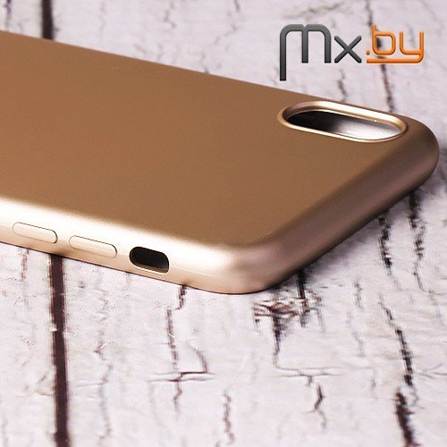 Чехол для iPhone Xs Max накладка (бампер) J-Case Fashion Series силиконовый золотой