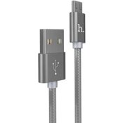 USB кабель Hoco X2 Knitted MicroUSB, длина 1,0 метр (Серый) - фото