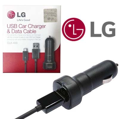 Автомобильное зарядное устройство LG CLA-400 1500mA черное  