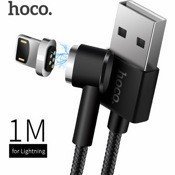 USB кабель магнитный Lightning HOCO U20 L-Shape Magnetic Adsorption Black длина 1 метр черный - фото