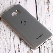 Чехол для Samsung Galaxy S7 edge накладка (бампер) Metal Slate силиконовый стальной - фото