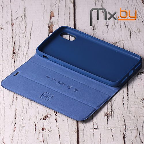 Чехол для iPhone X и Xs кожаная книга MingZe Multi Function Folding Case синий