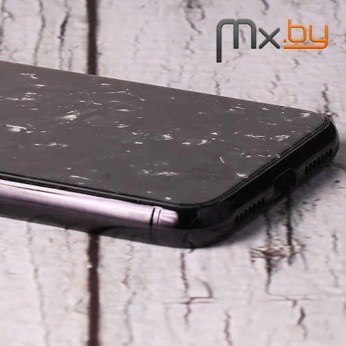Чехол для iPhone Xs Max Mobile Cover пластиковый с силиконовым бампером черный мрамор  